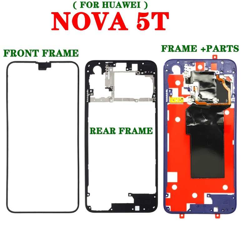 Front Middle Frame For Huawei Nova 5T Front Rear Bezel Middle Frame ...