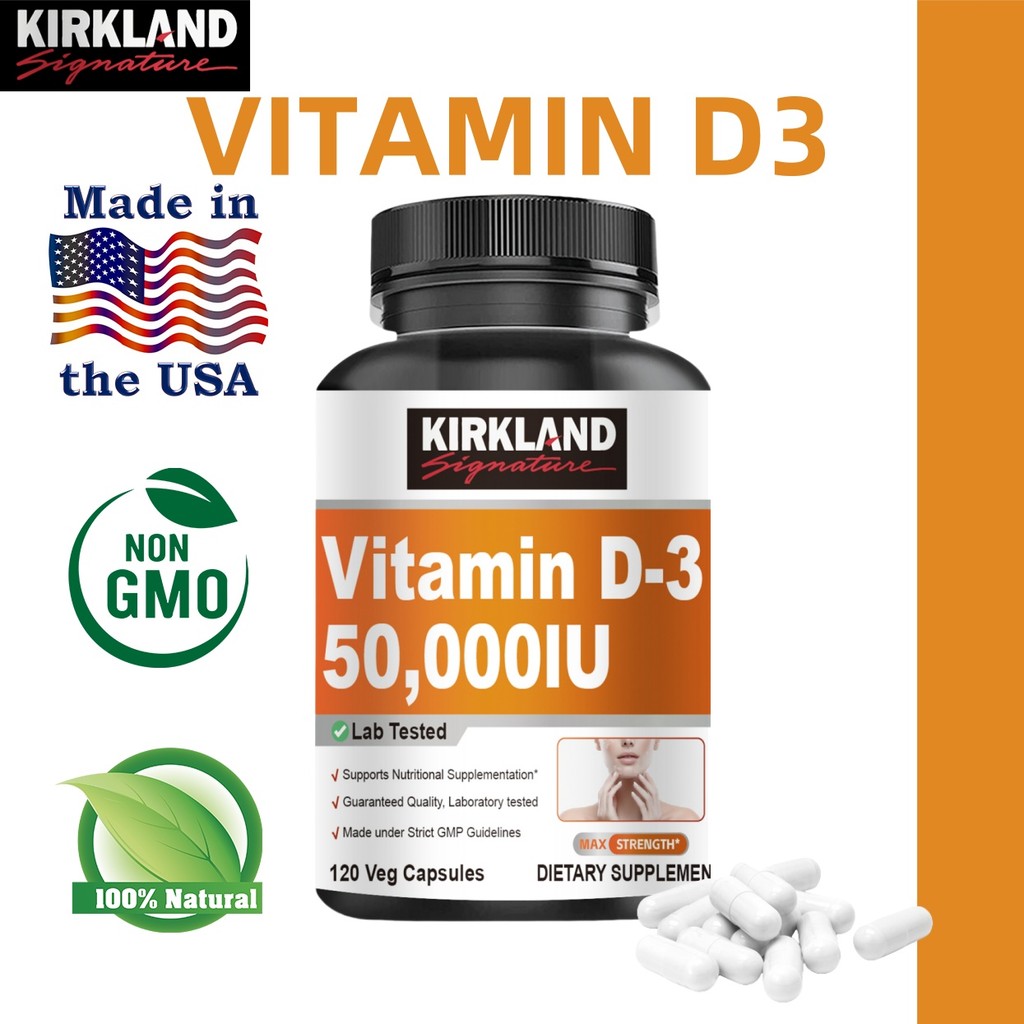 Kirkland Vitamin D3 50,000 IU Capsules, Supports Bone, Cardiovascular ...