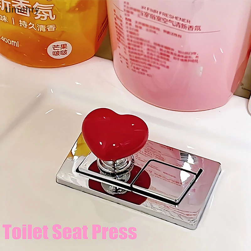 TY Heart Shaped Toilet Press Button Press Push Switch Toilet Bathing ...