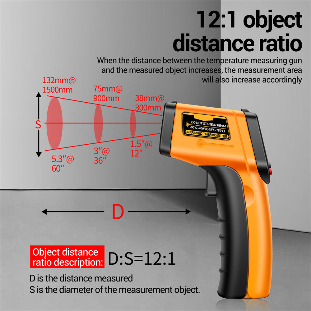 VOKTTA ANENG TH201 Infrared Handheld Temperature Gun -50~550℃ IR laser ...