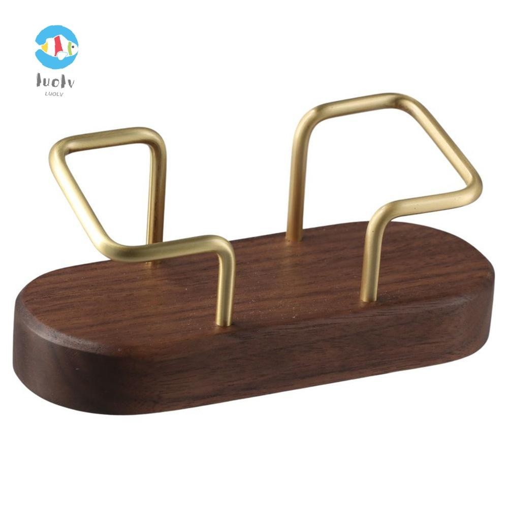 LUOLUVO Wooden Card Holder, Creative Tabletop Business Card Holder