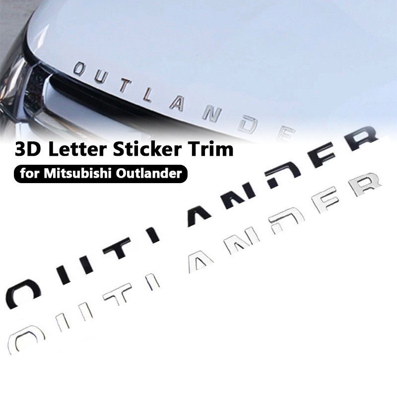 Car 3D ABS Letters Hood Emblem Logo For Mitsubishi Outlander Auto Front ...