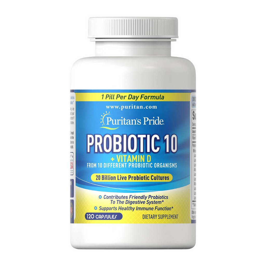 Puritan's Pride Probiotic 10 with Vitamin D to Support Immune Function ...