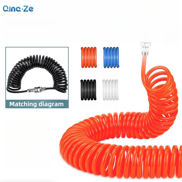 Pneumatic PU Spring Trachea Hose Air Pump Air Compressor 6 Spiral Tube ...