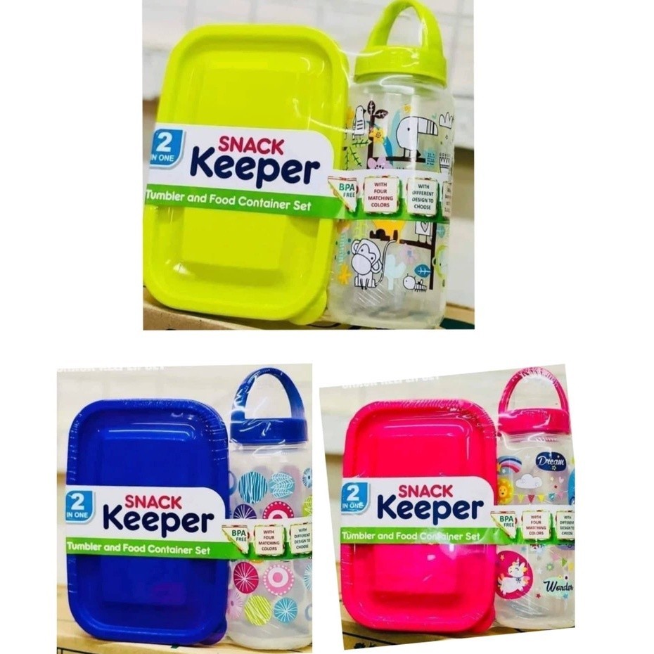 599 2 IN 1 Food Container Set With tumbler/Lunch Box/Snack Keeper BFA