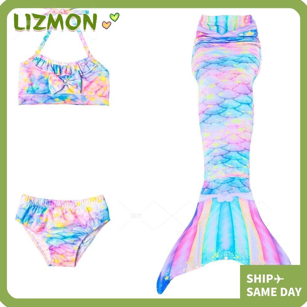 LIZMON Bikini Swimming Suit, Colorful Mermaid Tails Swimwear Clothes ...