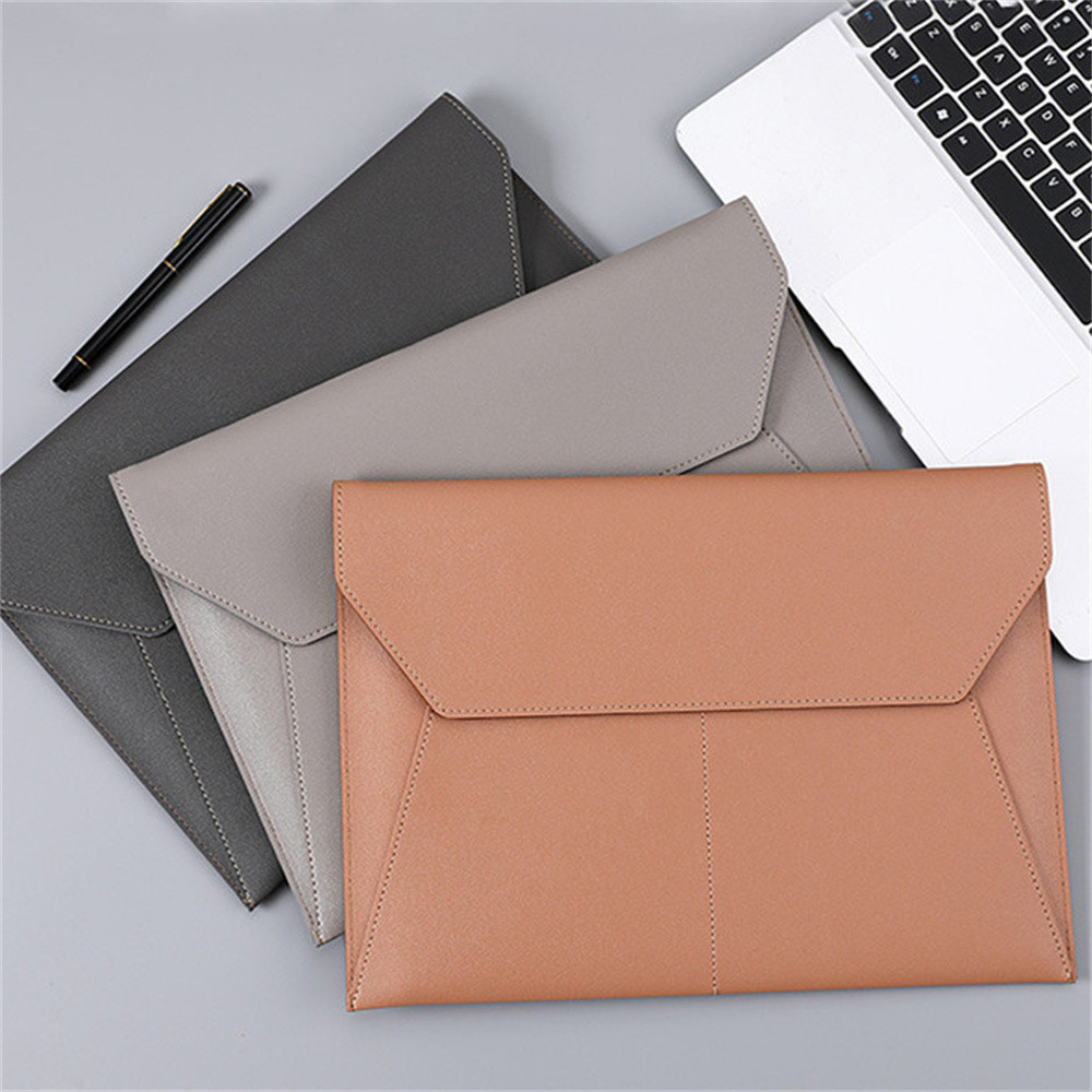 PU Leather Envelope Documents File A4 Paper File Bag Portable ...
