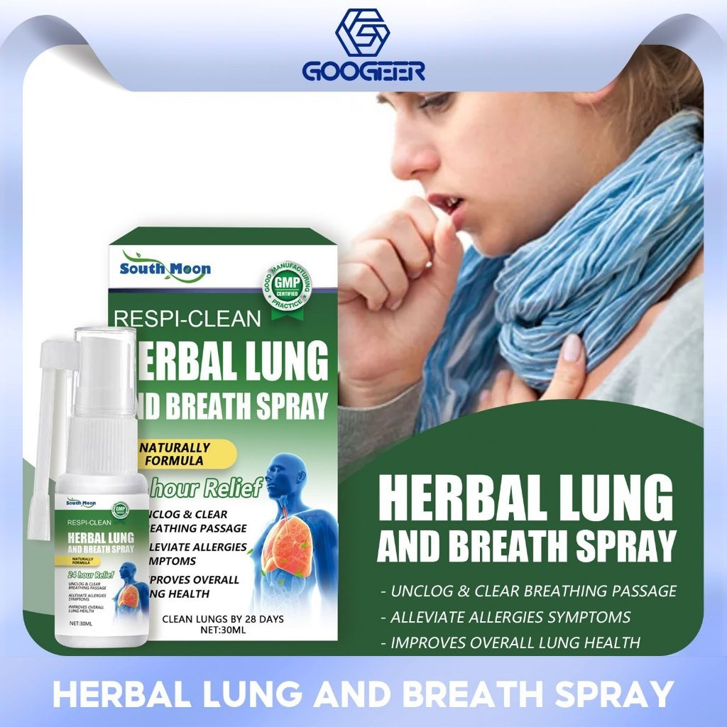 South Moon Herbal Lung Cleansing Spray Cough Relief Itchy Throat ...