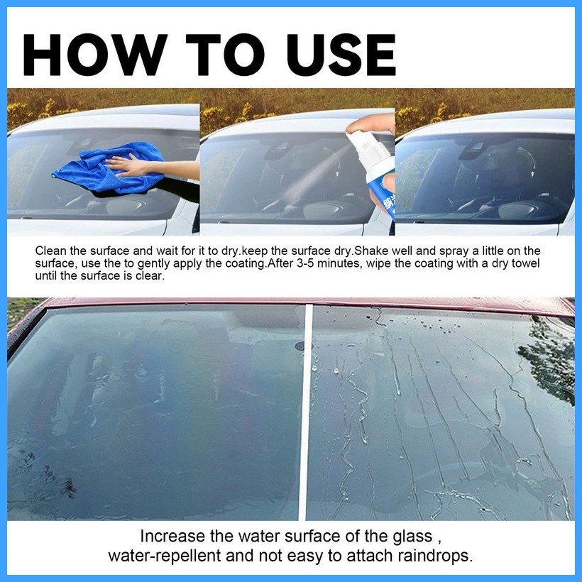 ¤ Rain proof spray for car windshield 100ML*2 Rain proof spray eye