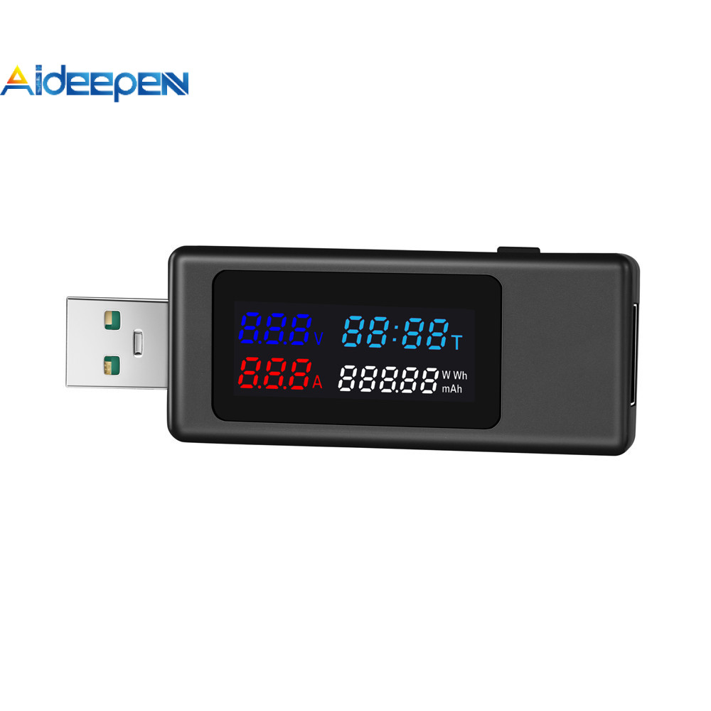 Aideepen USB-tester, 0-5,1 A 4-30 V USB-multimeter spannings- en