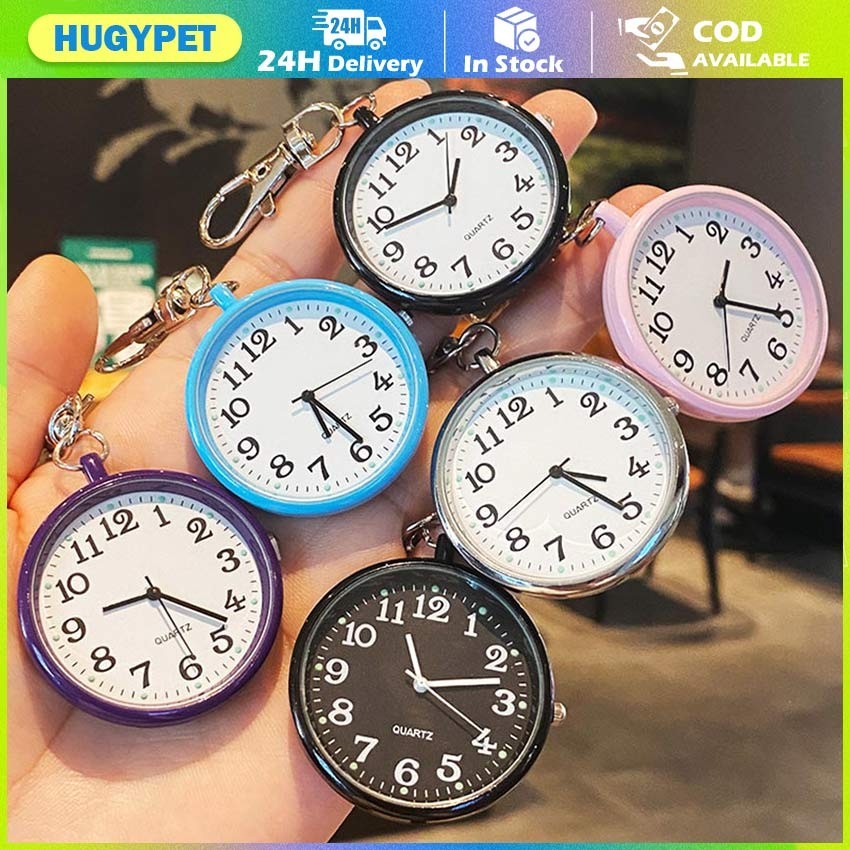 Vintage Pocket Watches Big Dial Keychain Watch Fob Clock With Battery ...