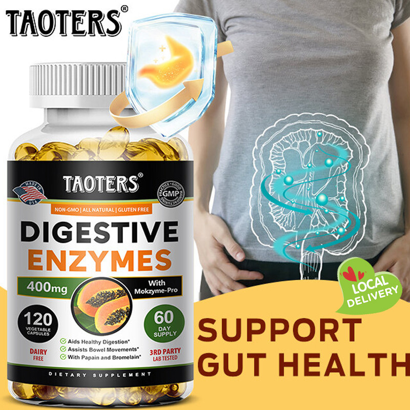 TAOTERS Papaya Digestive Enzyme with Bromelain Improves Digestion and