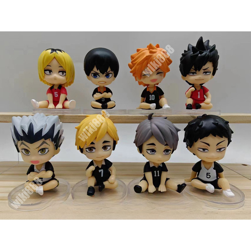Set Di 8 Statuette Haikyuu!! – Personaggi Hinata, Kageyama, Kenma, Oikawa, Bokuto – Figure Anime In PVC Da 7,5 Cm