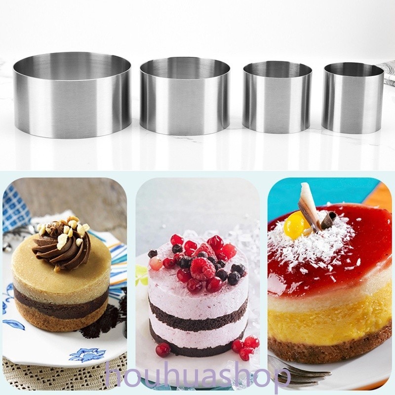 Round Cake Ring Mold Kit Stainless Steel Baking Rings Dessert Mousse ...