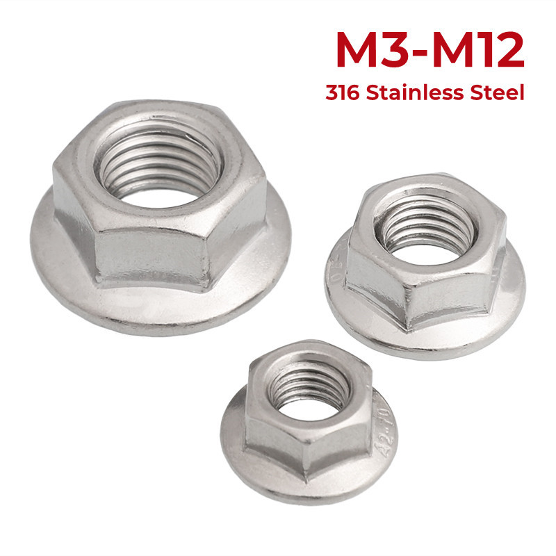  316 Stainless Steel Hexagon Flange Nuts M3 M4 M5 M6 M8 M10 M12 Flange Bildidee 