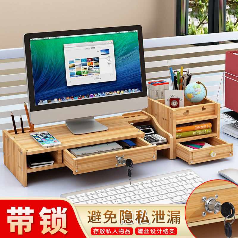Office Computer Elevated Rack Desktop Display Screen Desktop Storage ...