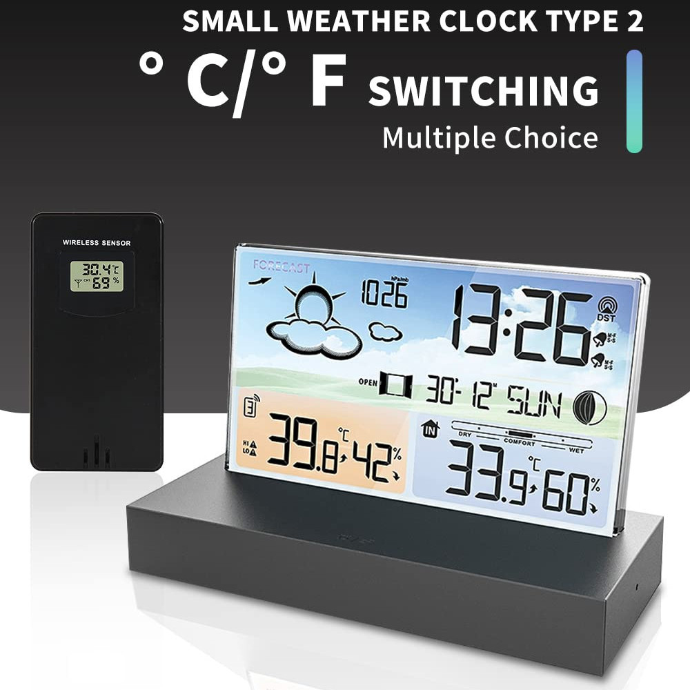 Alarm ClockAtomic Clock Weather Station with Indoor Temperature