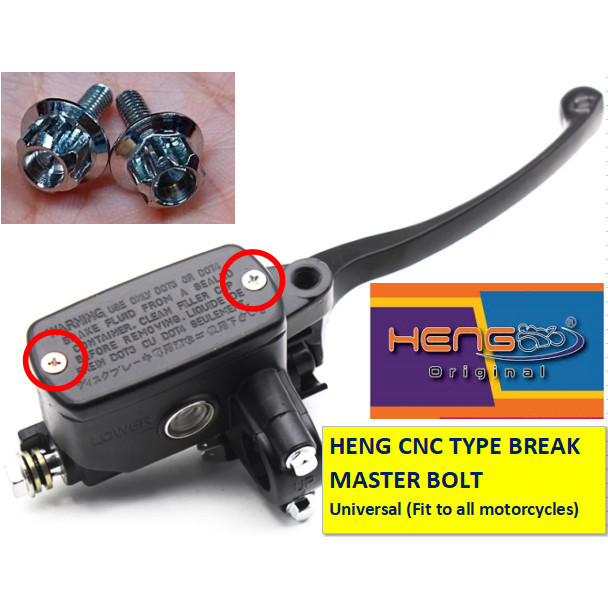 HENG ORIG CNC TYPE BRAKE MASTER COVER CAP BOLTS for Click/Beat/Nmax ...