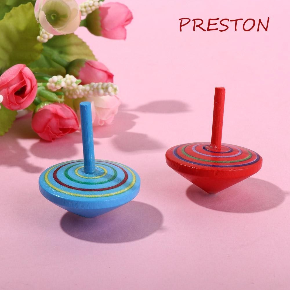 PRESTON Woode Spinning Top Toy Kindergarten Kids Toy Kids Gift Relief ...