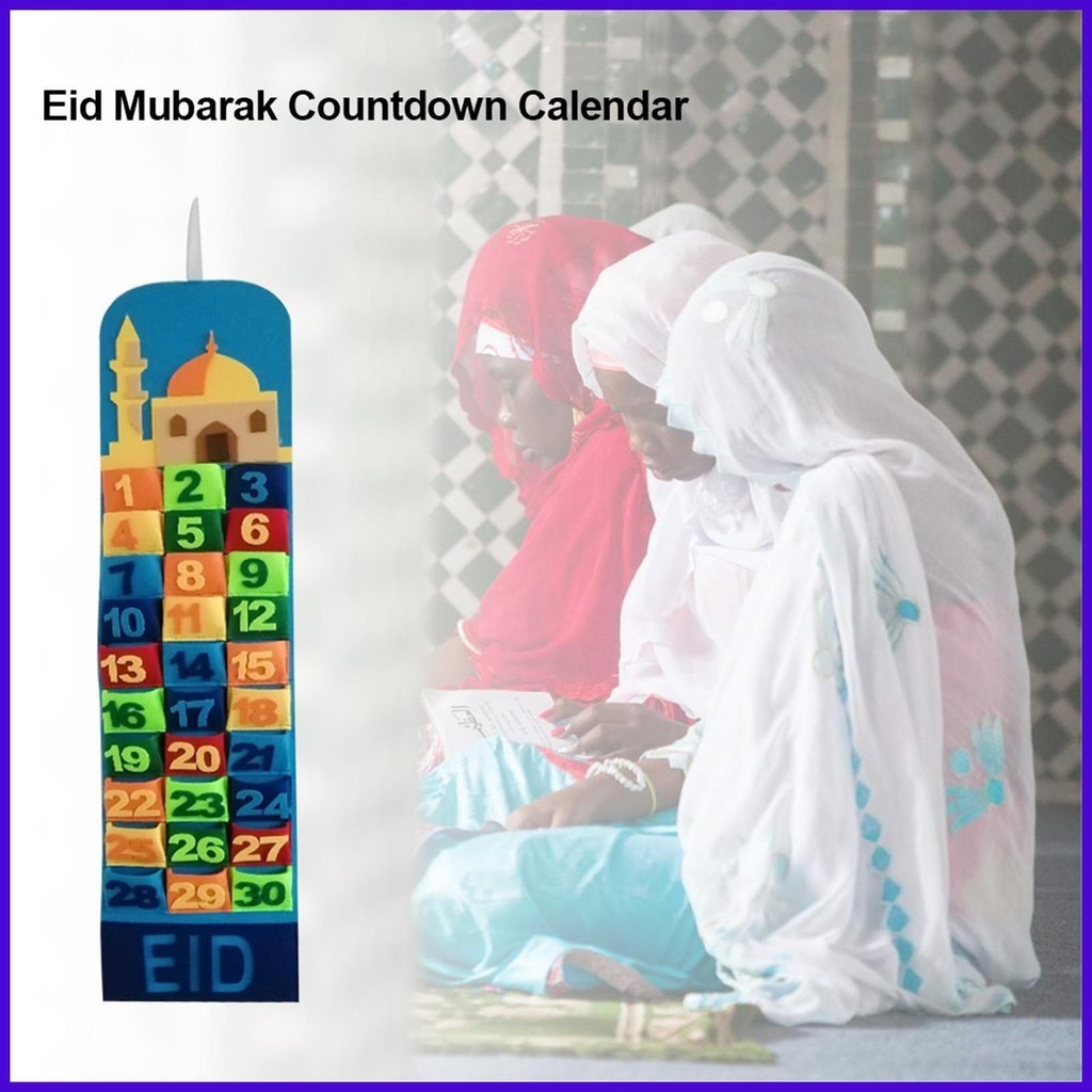 Eid Countdown Calendar 2024 Wall Decor Advent Calendar Home Decor Felt
