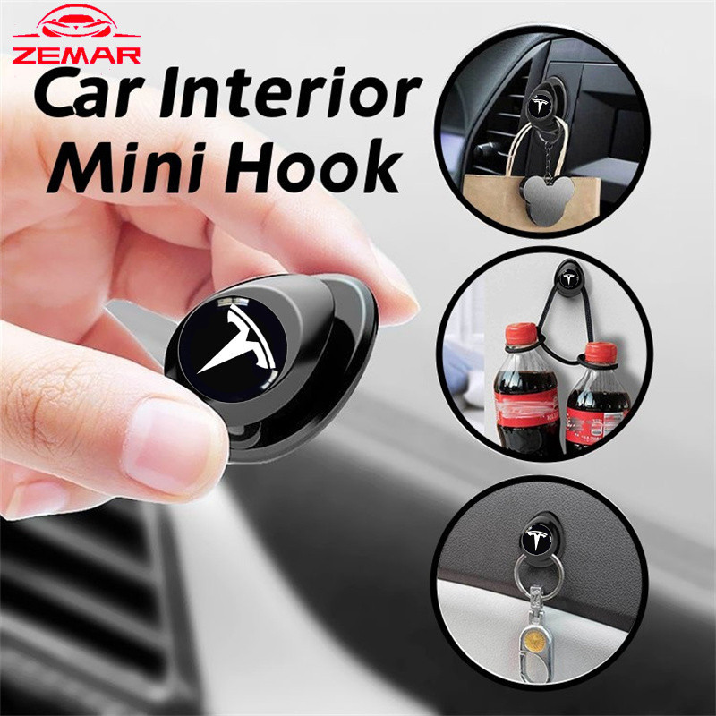 Tesla Car Interior Hooks Mini Paste Front Hooks Rear Multifunctional ...