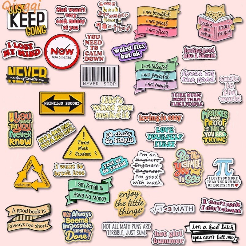 Creative and personalized English short sentence series brooch