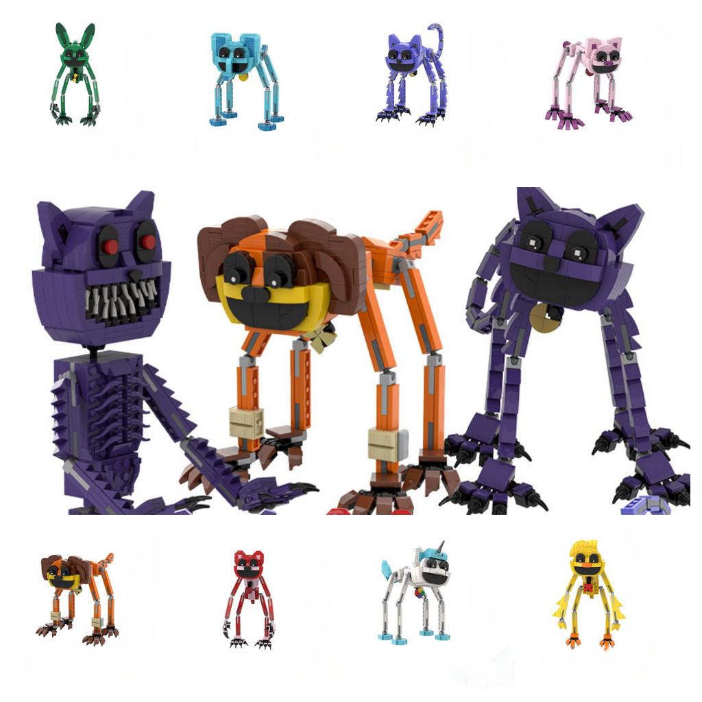 Atsmoce® Smiling Critters Building Block Set Smiling Critters Figurine Grande figurine Catnap Jouets créatifs Smiling Critters Décoration de la maison Cadeaux pour garçons et filles (A