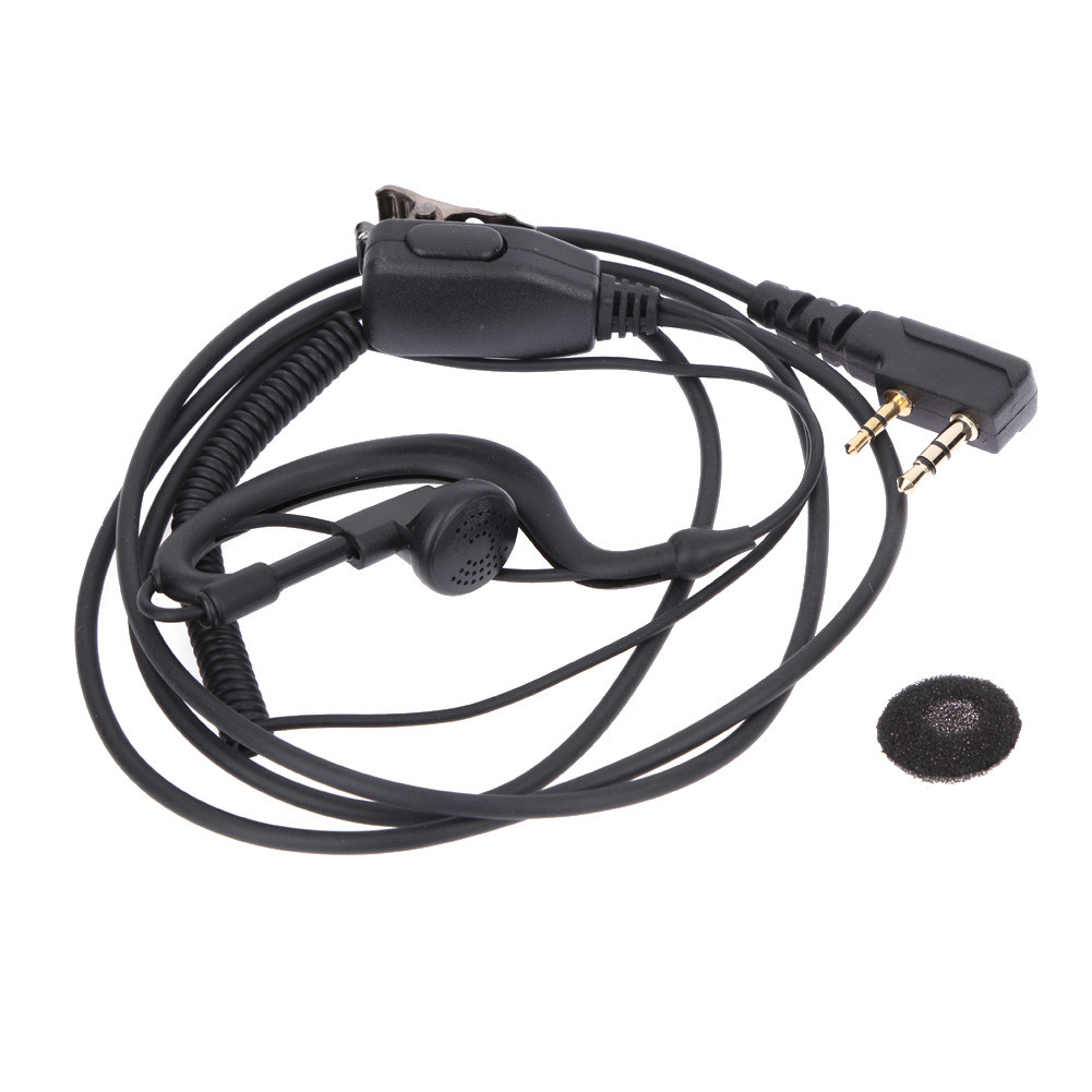 2 PIN Earpiece Headset PTT MIC Walkie Talkie Earbud for Baofeng UV5R ...