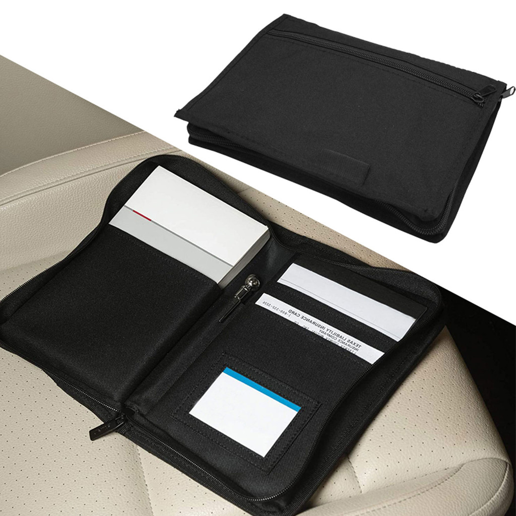 thumbnail interactive-video image 1 of Car Glove Box Organizer – 600D Oxford Cloth Storage Pouch For Documents, Cards, Manuals & Accessories 1 of 10