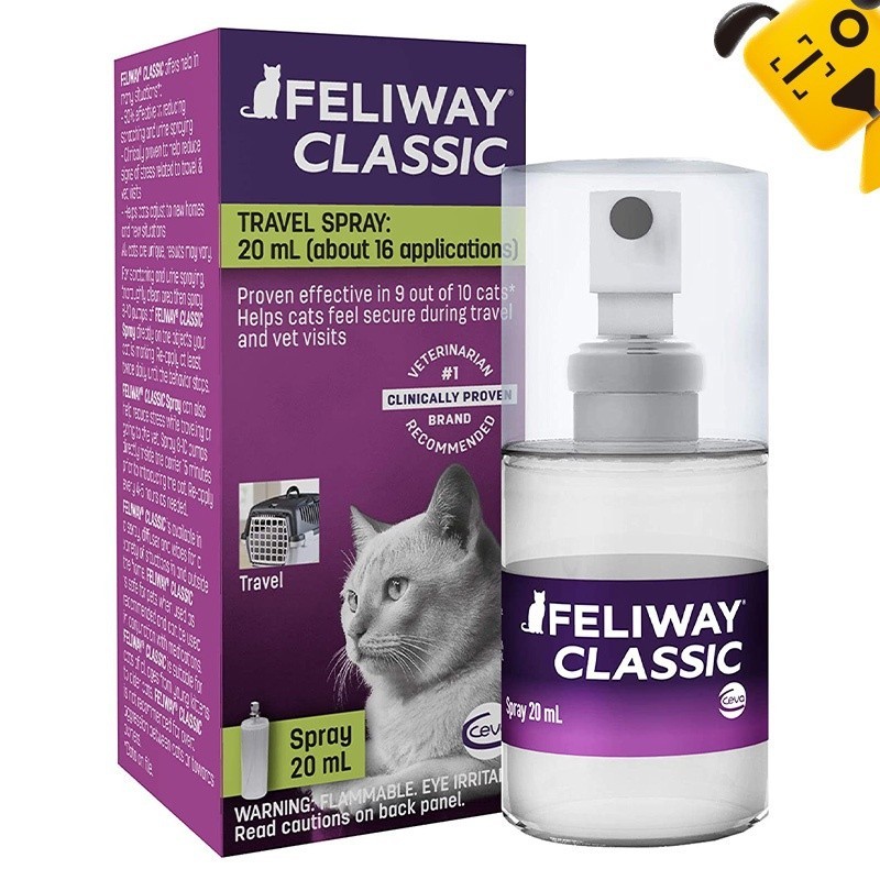 Feliway Classic Cat Calming Pheromone Travel Spray 20ml 60ml Calming Diffuser for Cats Reduce Stress Easy Spray Application Shopee Philippines