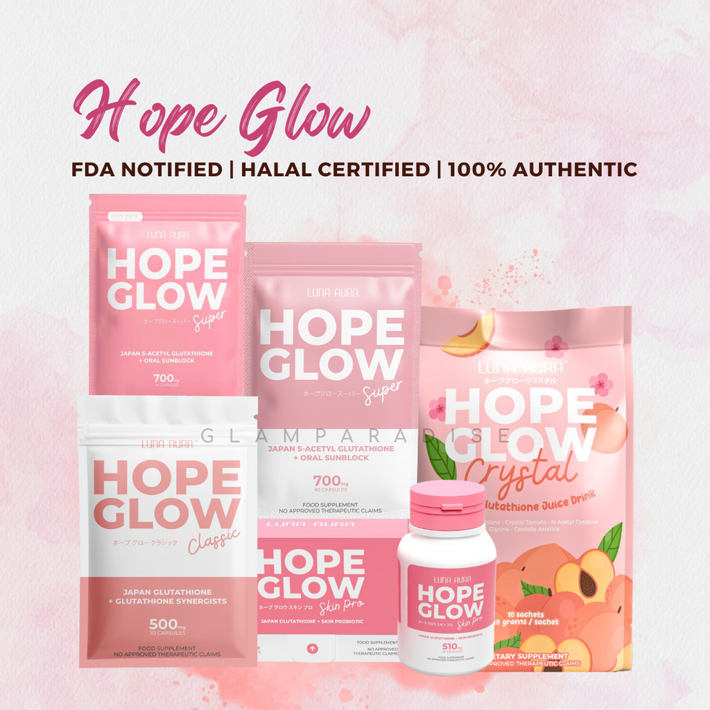 LUNA AURA HOPE GLOW ADVANCE Glutathione Capsules SKIN PRO SUPER MINI BIGGIE Skin Whitening