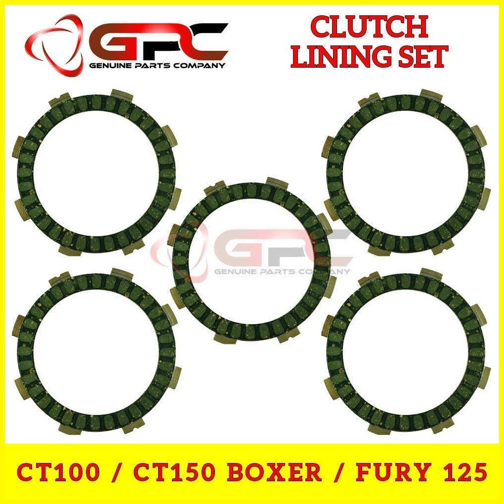 GPC Clutch Lining Set For CT100, CT150 Boxer, Fury125 (5pcs) | Shopee ...