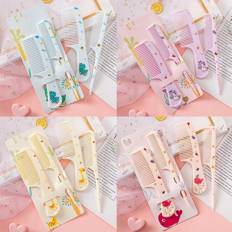 Cartoon Animal Children's Comb Hairdressing Comb Fine-toothed Pointed ...