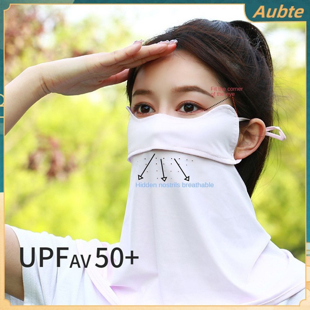 Aubte Women Summer Sunscreen Mask Outdoor Anti-uv Quick-drying Face ...