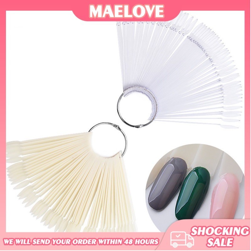 120Pcs Color Clear False Nail Art Tisp Stick Polish Display Fan Practice Card St