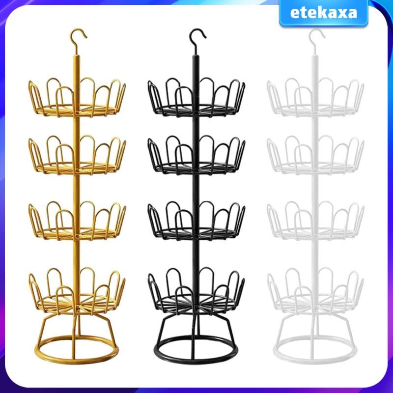 [Etekaxa] Revolving Shoe Rack 4 Tier Iron Shoe Tree Rack for Dorm ...