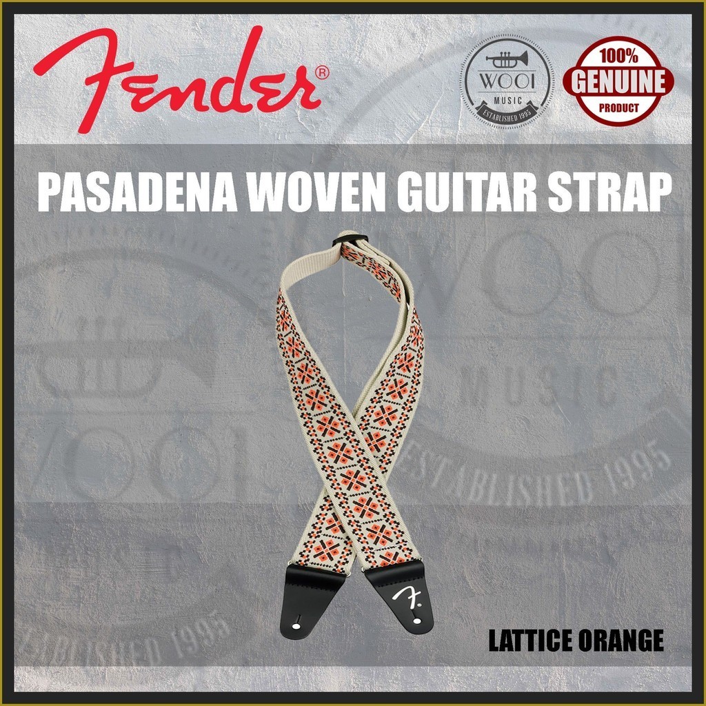 Fender Pasadena Woven Guitar Strap Lattice Orange Shopee Philippines