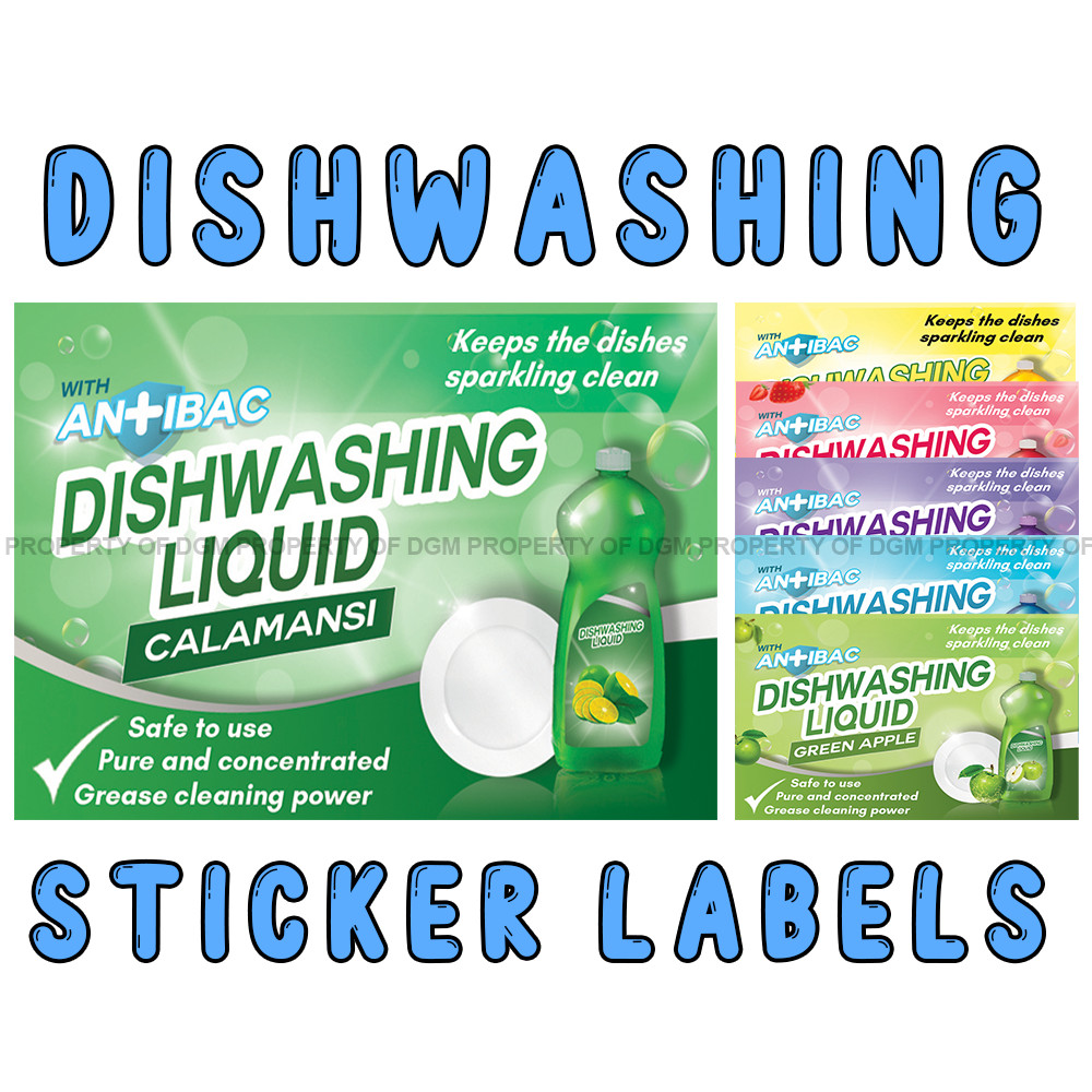 20 PCS Sticker Labels for Dishwashing Liquids (available for 500mL, 1L ...