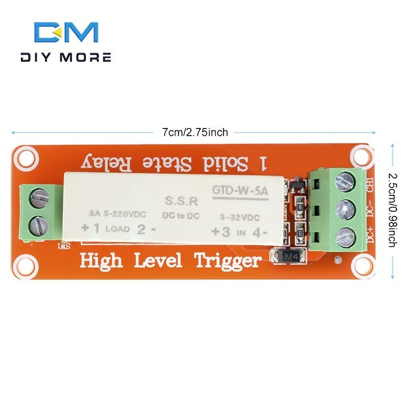 δ 5A 1-way SSR solid state relay module DC 3-32V control DC DC5-220V ...