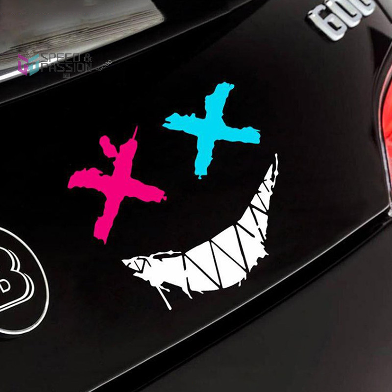Speed Motorcycle Helmet Stickers Car Reflective Waterproof Smile Face ...