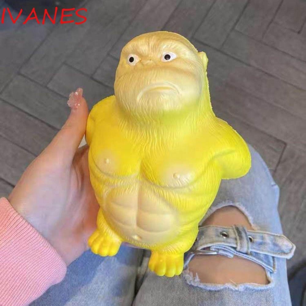 IVANES Squeeze Vent Gorilla, Orangutan Yellow Squeezing Monkey Toys ...