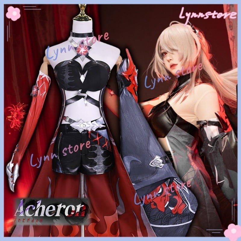 Honkai Star Rail Game Cosplay Costume Acheron Red Dress Wig Accessories ...