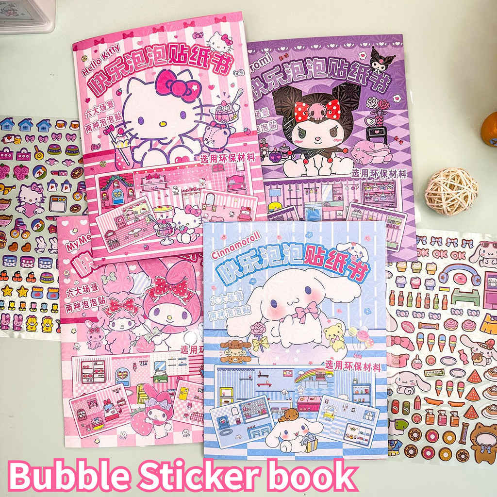 Cute Sanrio My Melody Dress Up Sticker Book Hello Kitty Waterproof ...