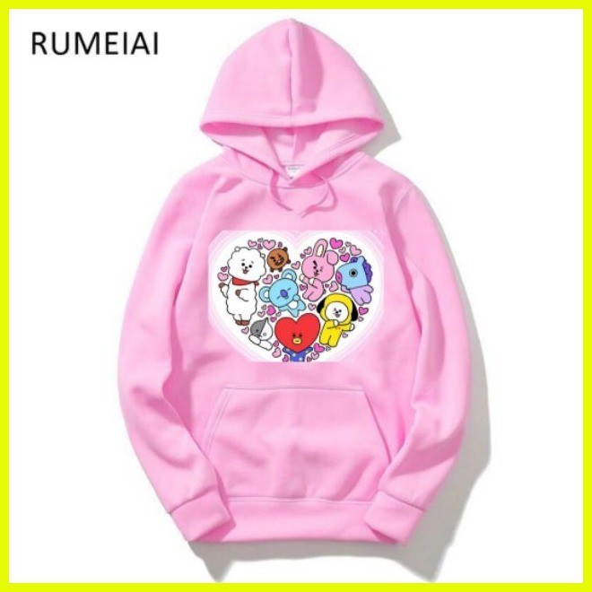 Bt21 Heart Hoodie Jacket Mto Unisex Pullover | Shopee Philippines