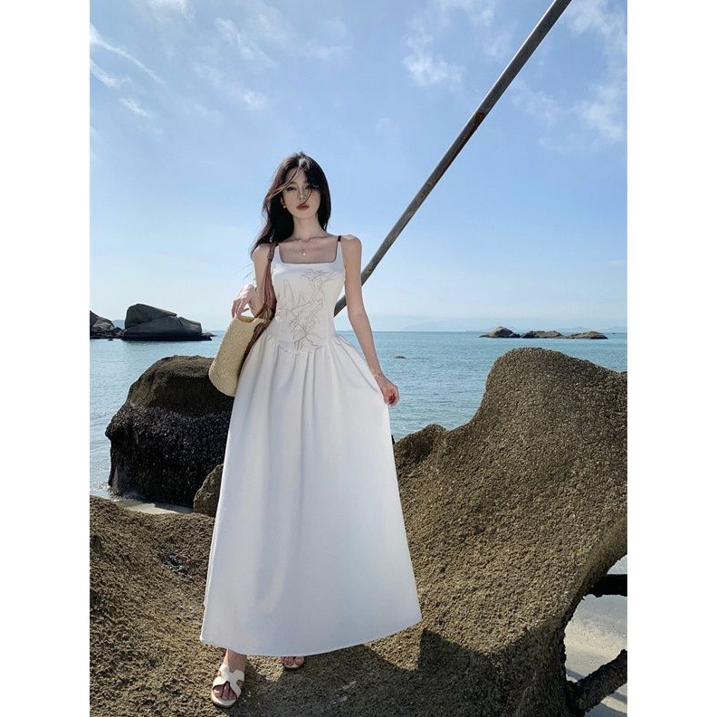 Hawlife Korean White Backless Elegant Long Dress 51 | Shopee Philippines