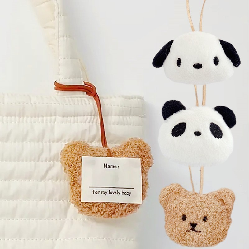 Cute Cartton Bear Panda Dog Plush Key Chain Name Tag Protection Doll ...