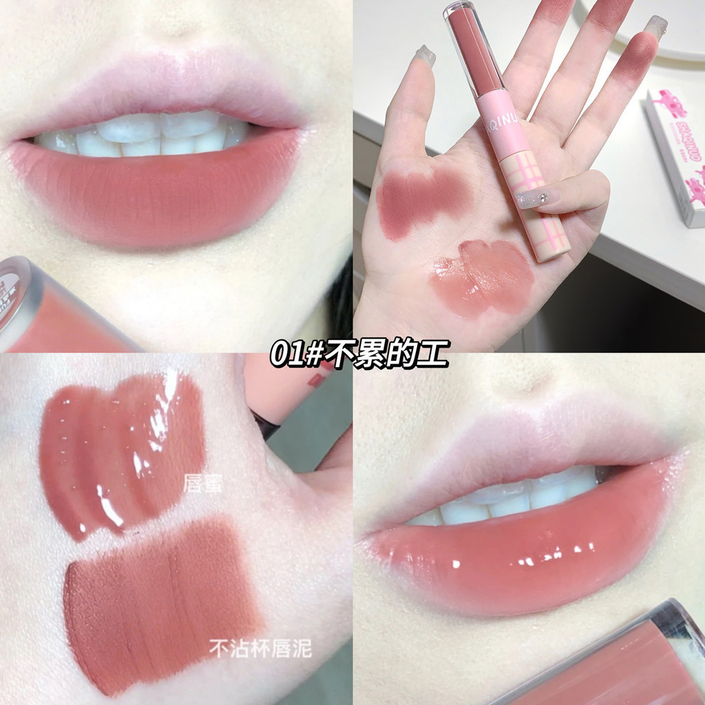 Double Head Lip Gloss Matte Velvet Liquid Lipstick Waterproof Mirror ...