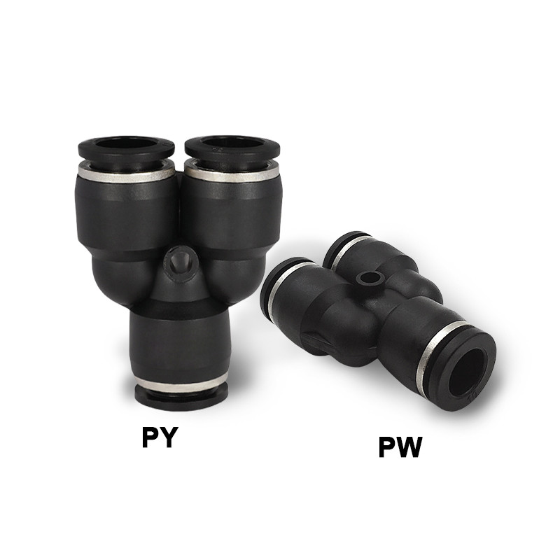 PW12-8 Pneumatic air connector 8-6 Quick Joint Three ways PY Hose ...