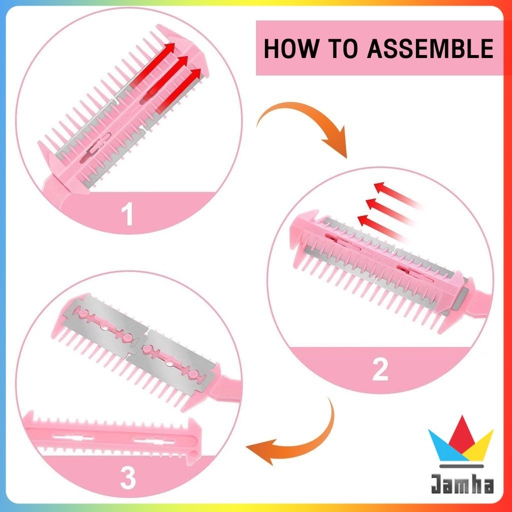 Jamha Trimmer Comb Hair Razor Comb Professional Styling Tool with 2 ...