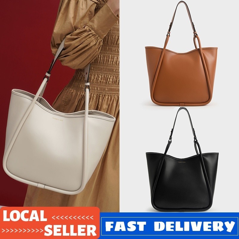 2022 new arrival Charles and keith women large Circle Handle Tote Bag ...